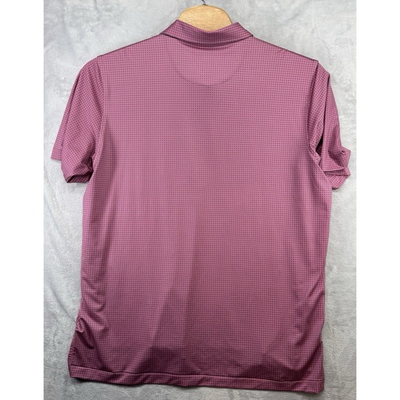 Peter Millar Summer Comfort Polo Golf Shirt Pink Geometric Men's XL EUC - Picture 2 of 5
